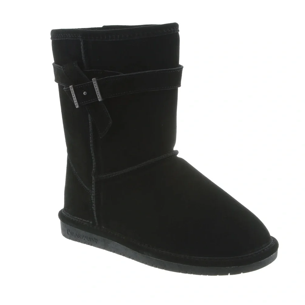 New BearPaw Val black suede boots youth size 5